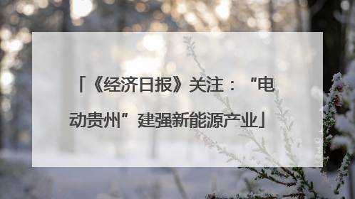 《经济日报》关注：“电动贵州”建强新能源产业