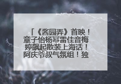 《酱园弄》首映！章子怡杨幂雷佳音梅婷飙起散装上海话！阿庆爷叔气氛组！独独没见他……