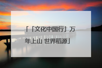 「文化中国行」万年上山 世界稻源