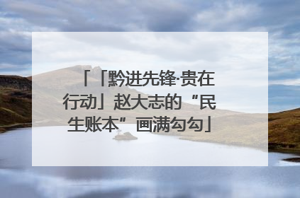 「黔进先锋·贵在行动」赵大志的“民生账本”画满勾勾