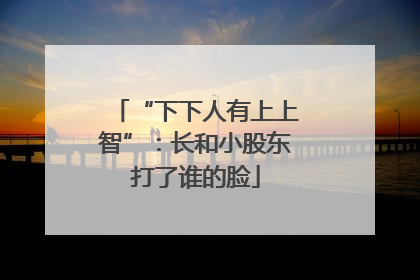 “下下人有上上智”：长和小股东打了谁的脸