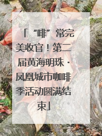 “啡”常完美收官！第二届黄海明珠・凤凰城市咖啡季活动圆满结束