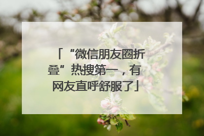 “微信朋友圈折叠”热搜第一，有网友直呼舒服了