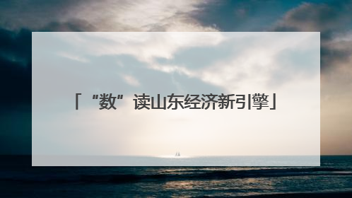“数”读山东经济新引擎