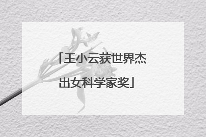 王小云获世界杰出女科学家奖