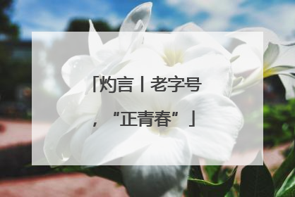 灼言丨老字号，“正青春”