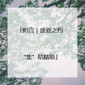 灼言｜盛夏之约 “集”结精彩