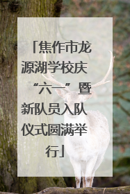 焦作市龙源湖学校庆“六一”暨新队员入队仪式圆满举行