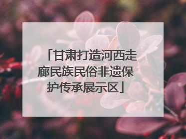 甘肃打造河西走廊民族民俗非遗保护传承展示区