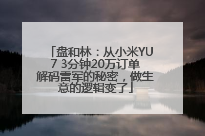 盘和林：从小米YU7 3分钟20万订单解码雷军的秘密，做生意的逻辑变了