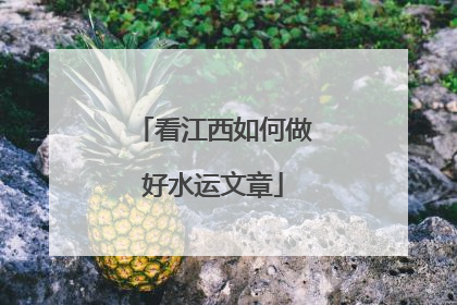 看江西如何做好水运文章