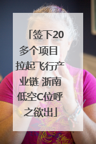 签下20多个项目 拉起飞行产业链 浙南低空C位呼之欲出