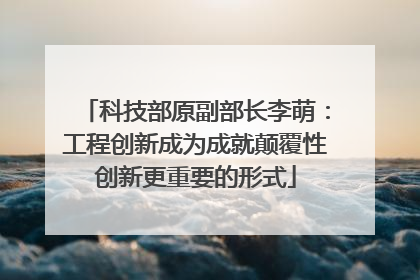 科技部原副部长李萌：工程创新成为成就颠覆性创新更重要的形式
