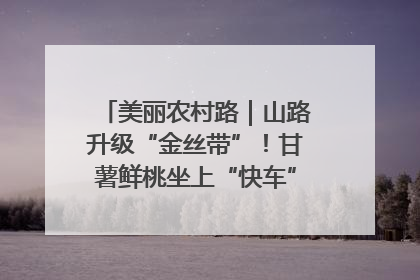 美丽农村路｜山路升级“金丝带”！甘薯鲜桃坐上“快车”，开去大市场