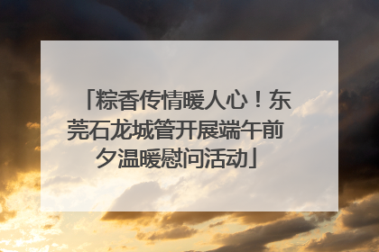 粽香传情暖人心！东莞石龙城管开展端午前夕温暖慰问活动