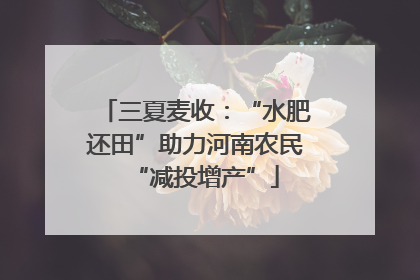 三夏麦收：“水肥还田”助力河南农民“减投增产”