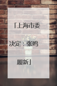上海市委决定：张鸣履新