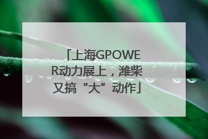 上海GPOWER动力展上，潍柴又搞“大”动作