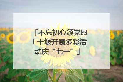 不忘初心颂党恩！十堰开展多彩活动庆“七一”