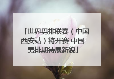 世界男排联赛（中国西安站）将开赛 中国男排期待展新貌