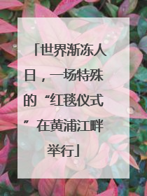 世界渐冻人日，一场特殊的“红毯仪式”在黄浦江畔举行
