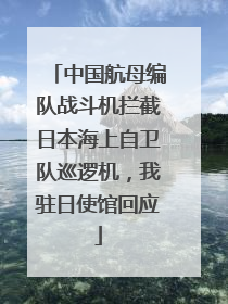 中国航母编队战斗机拦截日本海上自卫队巡逻机，我驻日使馆回应