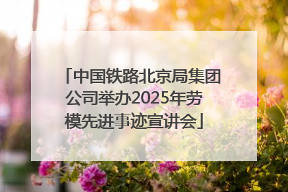 中国铁路北京局集团公司举办2025年劳模先进事迹宣讲会