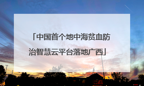 中国首个地中海贫血防治智慧云平台落地广西