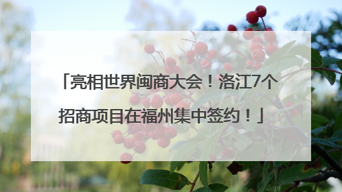 亮相世界闽商大会！洛江7个招商项目在福州集中签约！