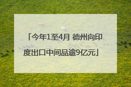 今年1至4月 德州向印度出口中间品逾9亿元