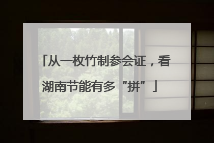 从一枚竹制参会证，看湖南节能有多“拼”