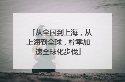 从全国到上海，从上海到全球，柠季加速全球化步伐