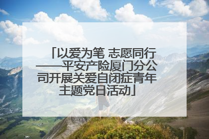 以爱为笔 志愿同行——平安产险厦门分公司开展关爱自闭症青年主题党日活动