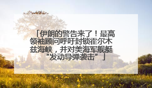 伊朗的警告来了！最高领袖顾问呼吁封锁霍尔木兹海峡，并对美海军舰艇“发动导弹袭击”