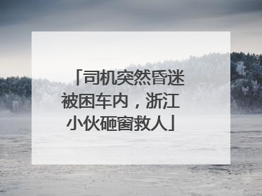 司机突然昏迷被困车内,浙江小伙砸窗救人