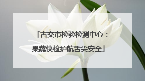 古交市检验检测中心：果蔬快检护航舌尖安全