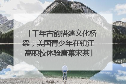 千年古韵搭建文化桥梁，美国青少年在镇江高职校体验唐菓宋茶