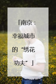 南京：幸福城市的“绣花功夫”
