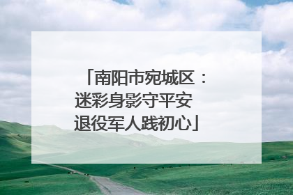 南阳市宛城区：迷彩身影守平安 退役军人践初心
