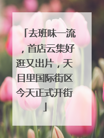 去班味一流，首店云集好逛又出片，天目里国际街区今天正式开街