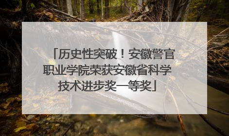 历史性突破！安徽警官职业学院荣获安徽省科学技术进步奖一等奖