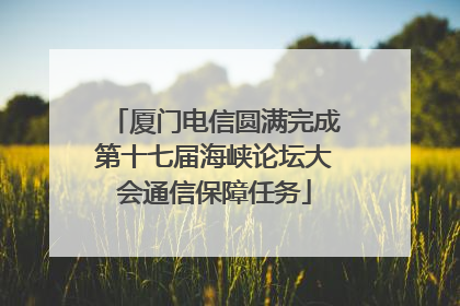 厦门电信圆满完成第十七届海峡论坛大会通信保障任务
