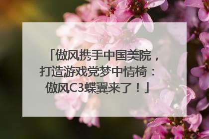 傲风携手中国美院，打造游戏党梦中情椅：傲风C3蝶翼来了！