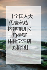 全国人大代表宋燕：构建推进长三角检察一体化学习研究机制