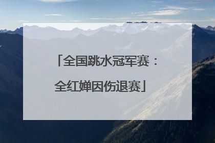 全国跳水冠军赛：全红婵因伤退赛