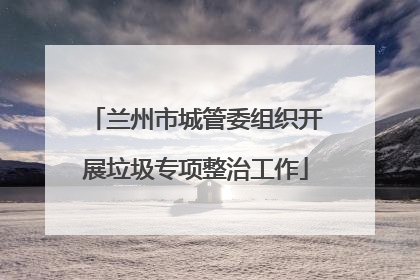 兰州市城管委组织开展垃圾专项整治工作