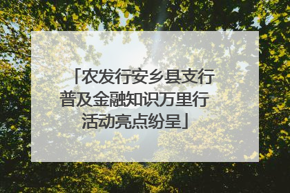 农发行安乡县支行普及金融知识万里行活动亮点纷呈