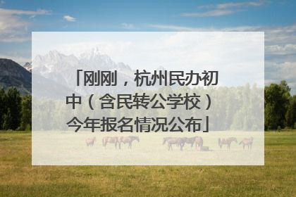 刚刚，杭州民办初中（含民转公学校）今年报名情况公布