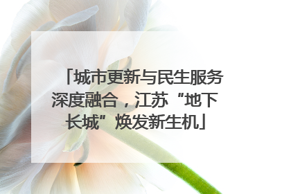 城市更新与民生服务深度融合，江苏“地下长城”焕发新生机