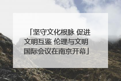 坚守文化根脉 促进文明互鉴 伦理与文明国际会议在南京开幕